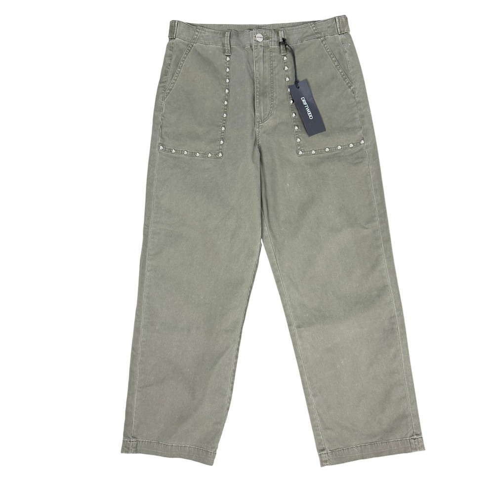NEW‎  Driftwood Women's Olive Green Studded Utility Pants Size 26